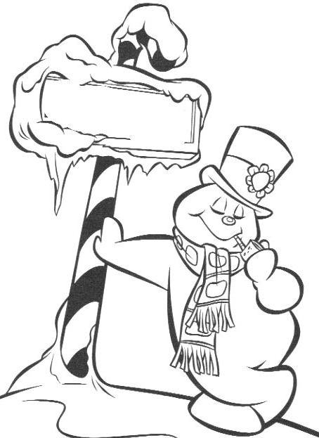 Frosty Snowman Coloring For Kids 454x623 Frosty Snowman Coloring For Kids