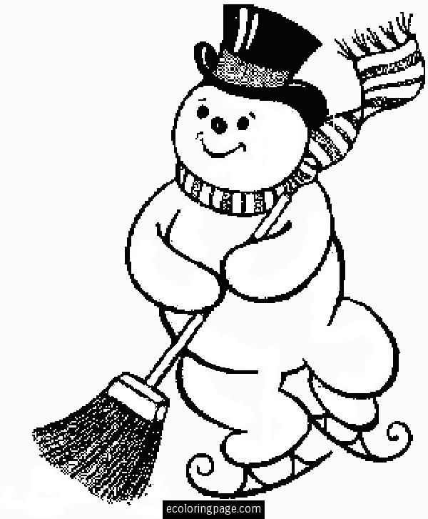 Frosty The Snowman Coloring Pages Ice Skating Frosty The Snowman 600x726 Frosty The Snowman Coloring Pages Ice Skating Frosty The Snowman