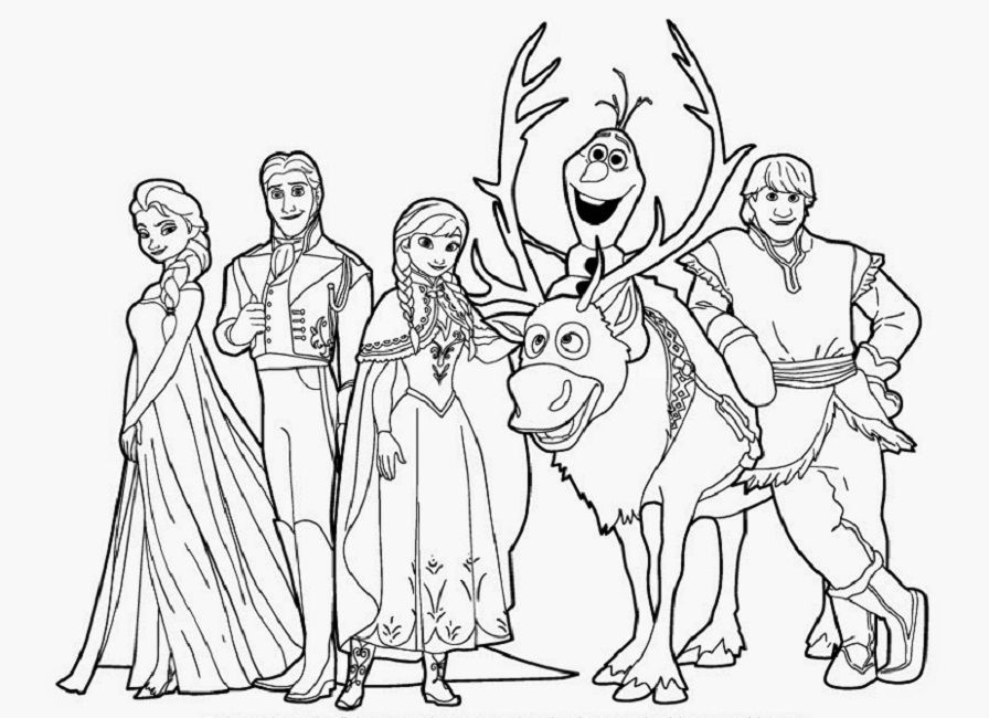 Frozen Coloring Pages All Characters at GetColorings.com | Free ...