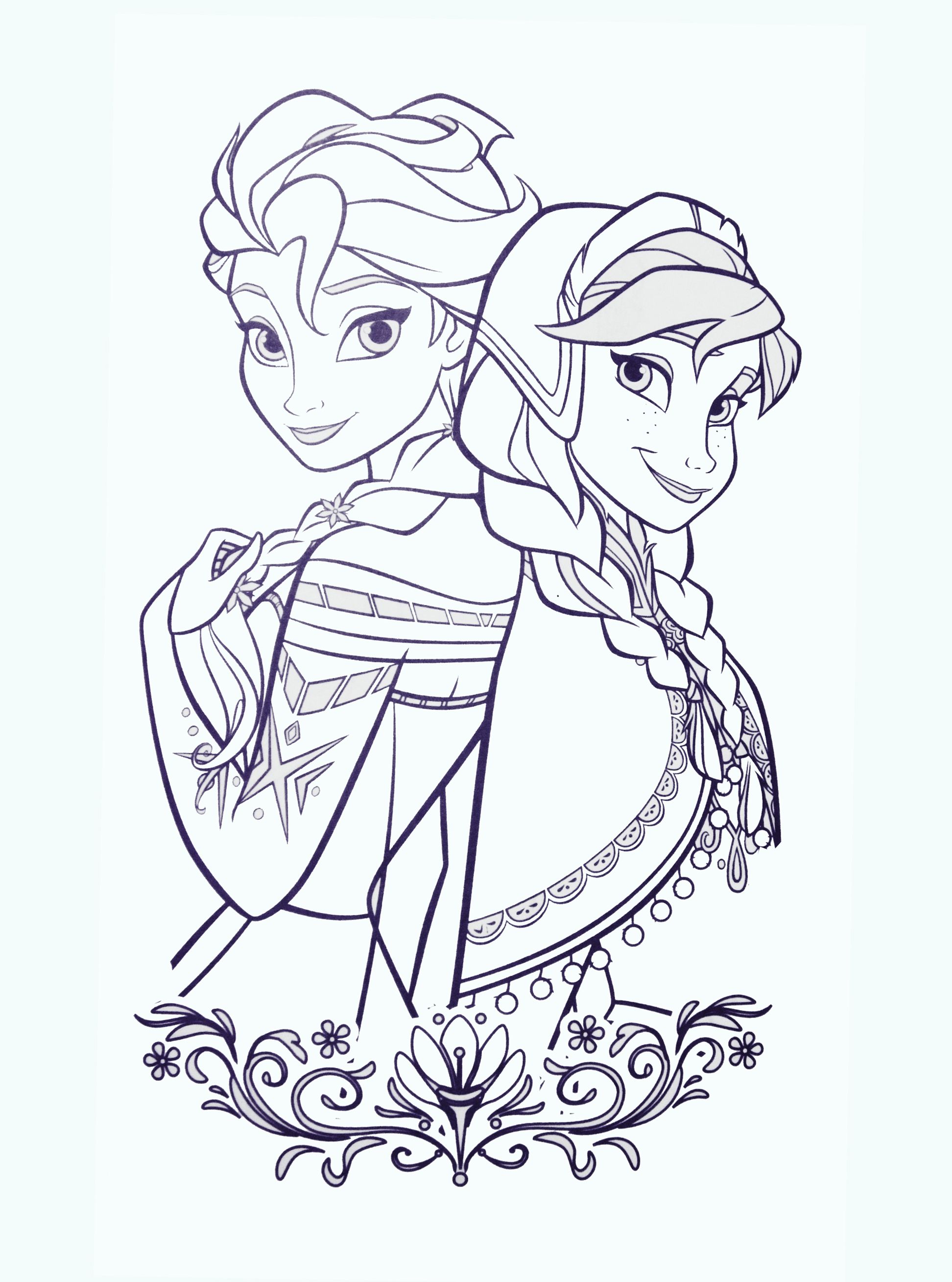 1944x2617 Printable Anna And Elsa Disney Frozen Coloring Pages For Kids My