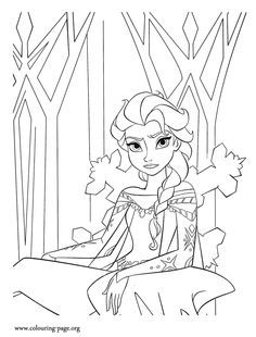 236x310 Elsa Making Snow Using Her Magic Power Coloring Page Coloring Page