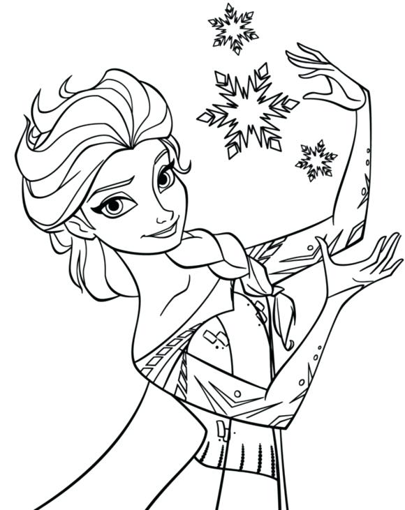 580x731 Frozen Coloring Pages Elsa Ice Castle Snowflake Coloring Page