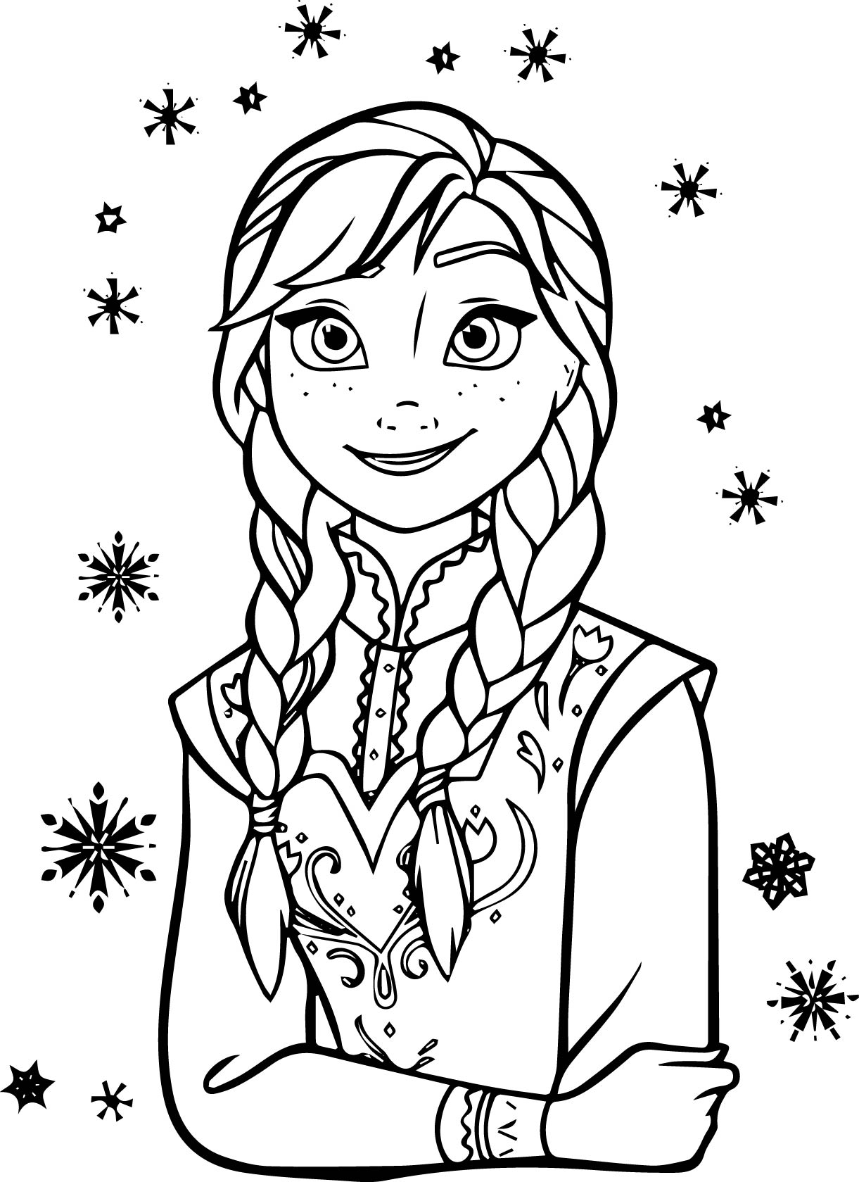 1221x1679 Anna Frozen Coloring Pages
