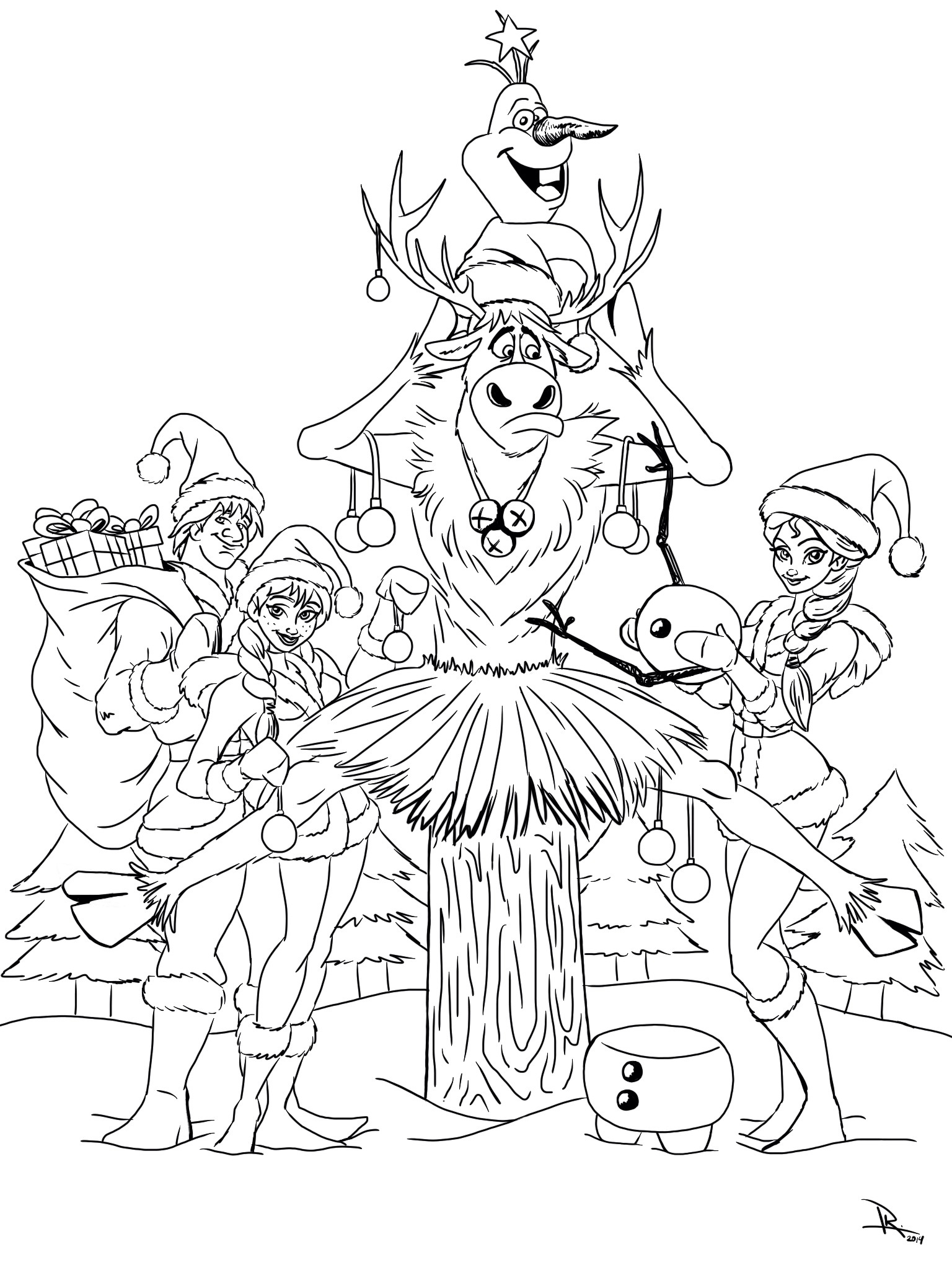 1536x2048 Frozen Christmas Coloring Page.jpg Colorear
