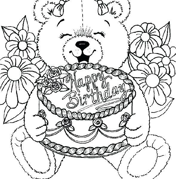 Birthday Coloring Pages For Free Birthday Coloring Page Free 590x600 Birthday Coloring Pages For Free Birthday Coloring Page Free
