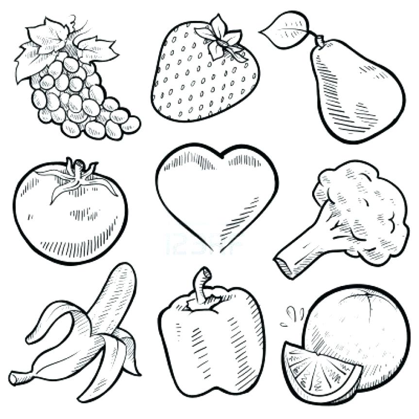 Fruit And Veggie Coloring Pages Vegetable With Printable Drawing 863x863 Fruit And Veggie Coloring Pages Vegetable With Printable Drawing