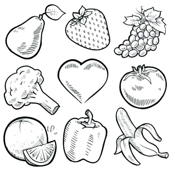 Coloring Pages Fruit Outline Of Fruits And Vegetables 600x600 Coloring Pages Fruit Outline Of Fruits And Vegetables