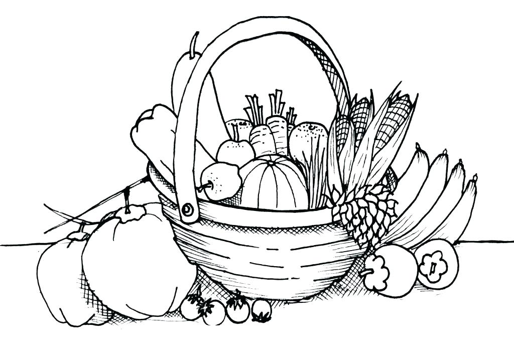 1024x681 Coloring Picture Fruits Fruit Basket Coloring Pages A Basket