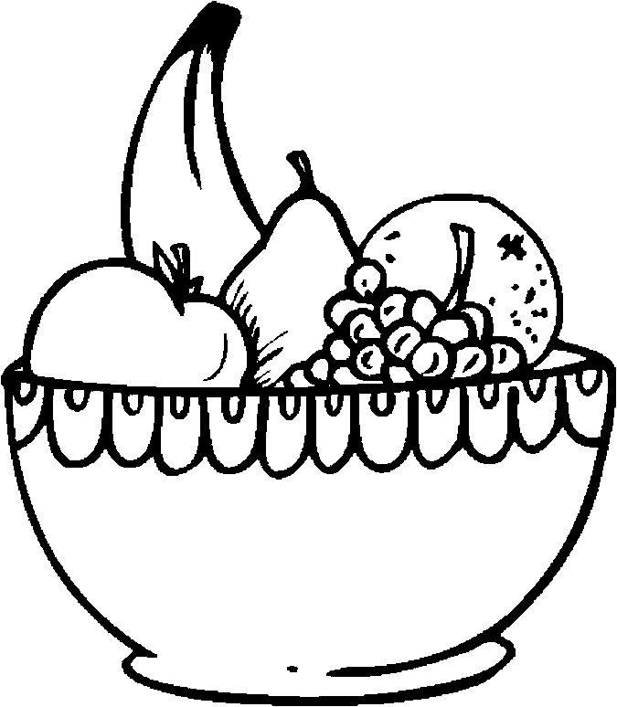 675x774 Fruit Bowl Coloring Pages
