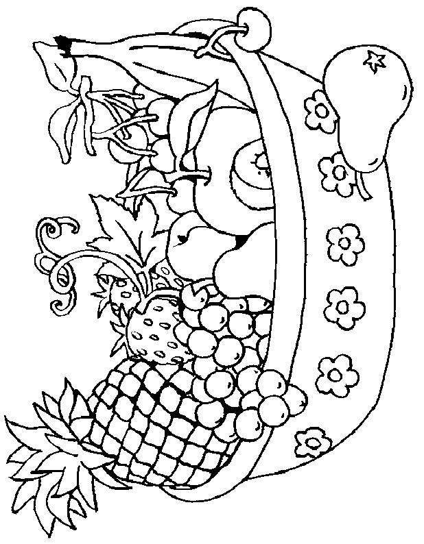 618x794 Fruit Basket Coloring Page 1
