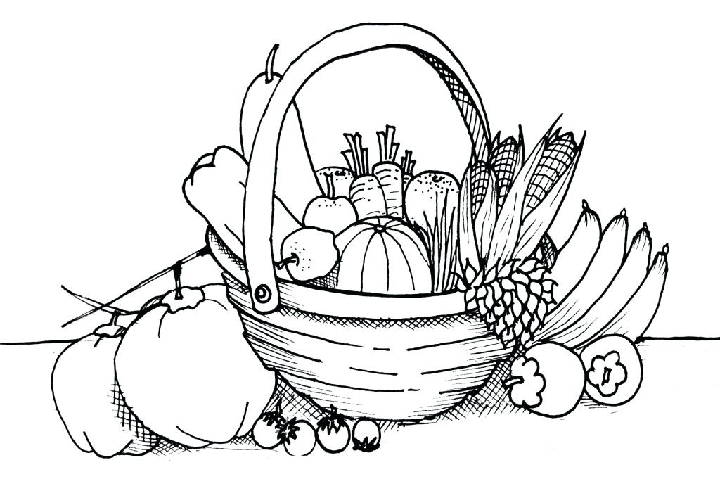 1024x681 Fruit Basket Coloring Pages A Of Fruits Drawing Throughout Empty