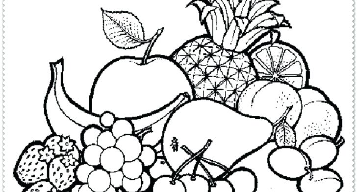 728x393 Fruit Basket Coloring Pages Kids Coloring Page Fruit Basket
