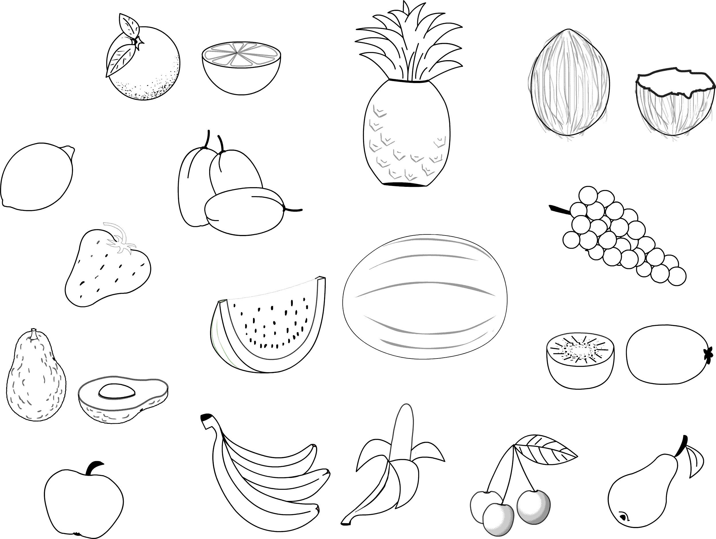 2499x1881 Fruit Coloring Pages Luxury Free Printable Fruit Coloring Pages