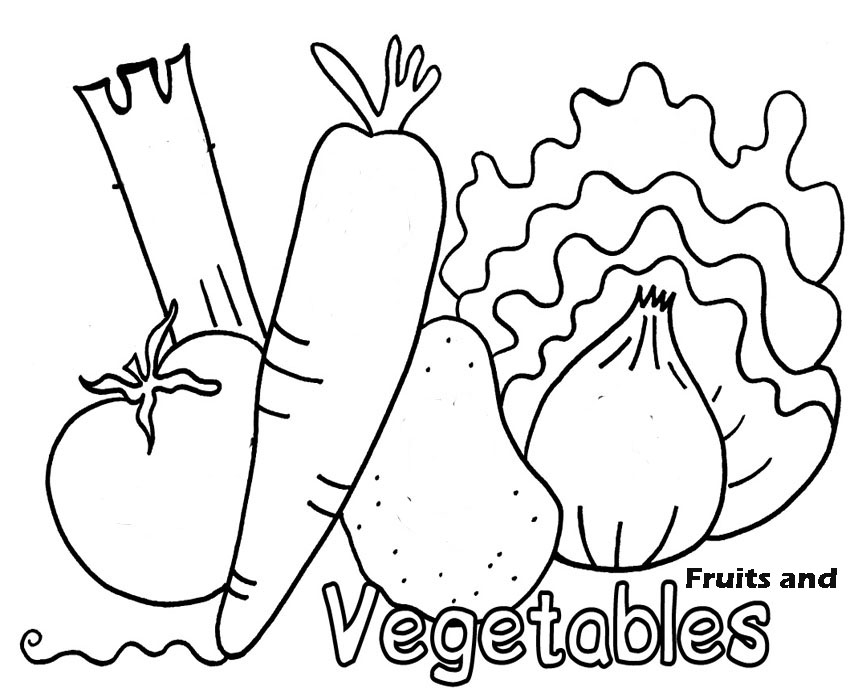 Fruit And Vegetable Coloring Pages For Kids 850x700 Fruit And Vegetable Coloring Pages For Kids