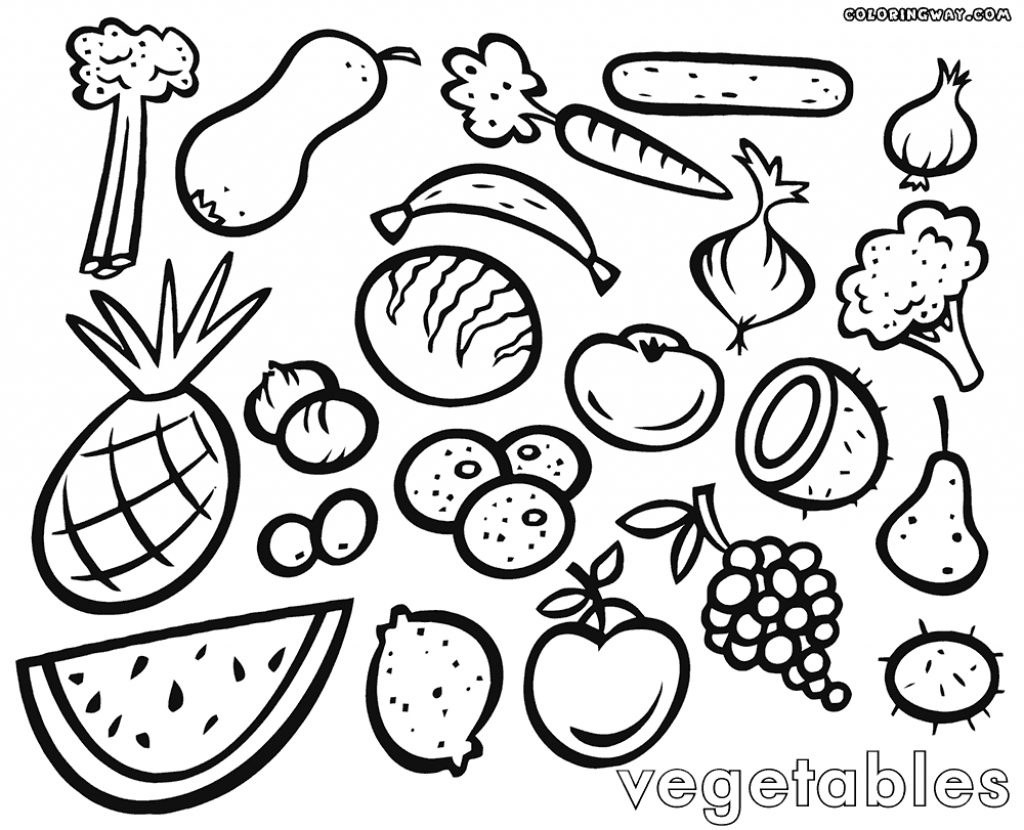 Fruits And Vegetables Coloring Pages For Kids Printable at GetColorings ...