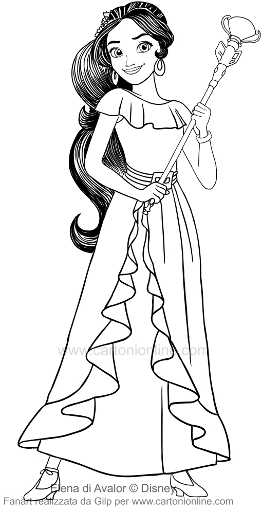 510x992 Drawing Elena Of Avalor (Full Body) Coloring Page