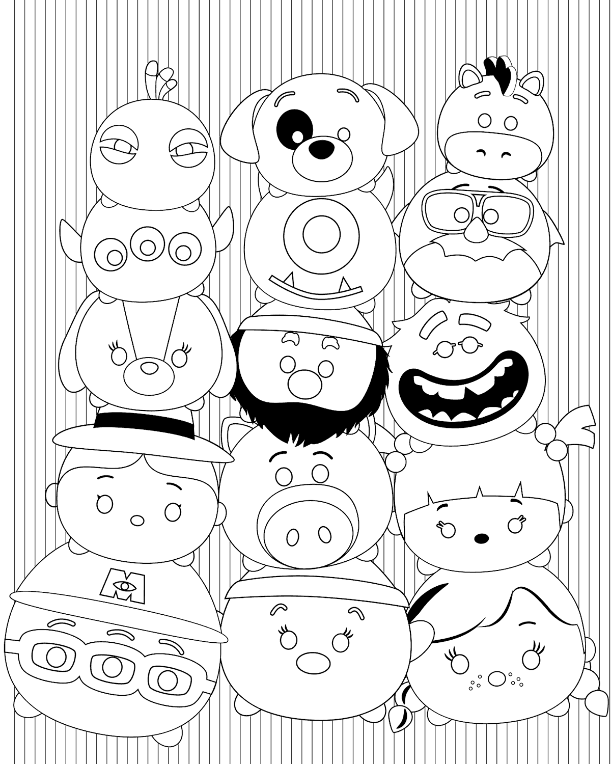 Disney Tsum Tsum Coloring Pages 1200x1500 Disney Tsum Tsum Coloring Pages
