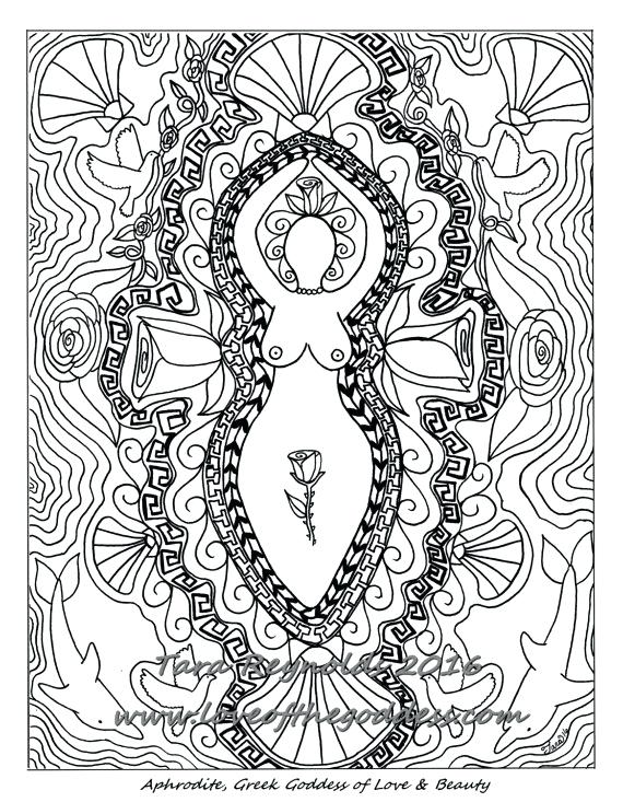 Aphrodite Coloring Page Mandala Coloring Page Goddess Printable 570x733 Aphrodite Coloring Page Mandala Coloring Page Goddess Printable