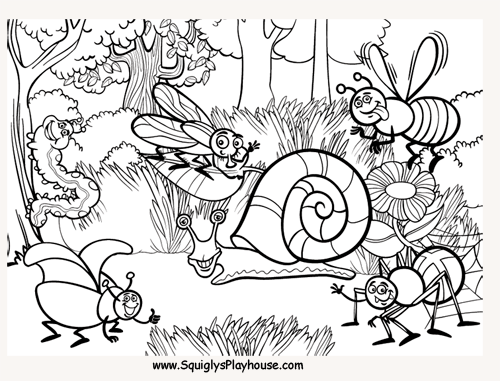 Free Coloring Page Of Insects In A Forest. Fun To Color For Kids 500x381 Free Coloring Page Of Insects In A Forest. Fun To Color For Kids