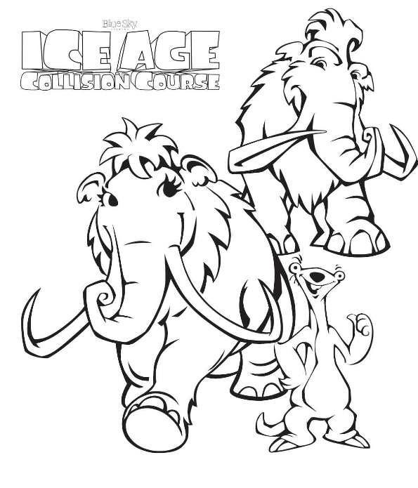 Picture Of Ice Age Colouring Pages 595x695 Picture Of Ice Age Colouring Pages