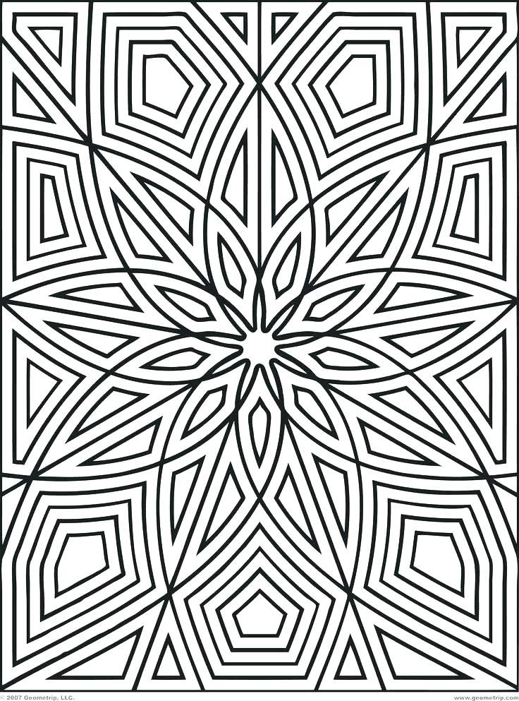 736x993 Cool Pattern Coloring Pages Geometric Designs Page 1 Free Coloring