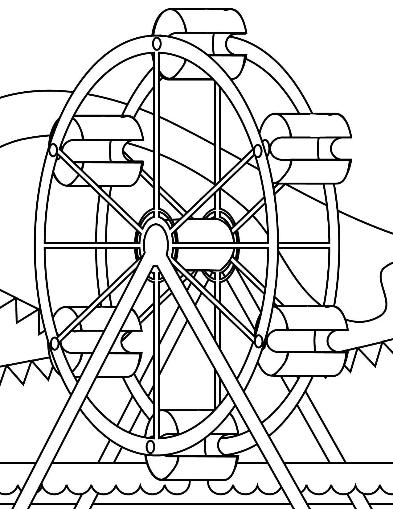Ferris Wheel Coloring Page 1275x1650 Ferris Wheel Coloring Page