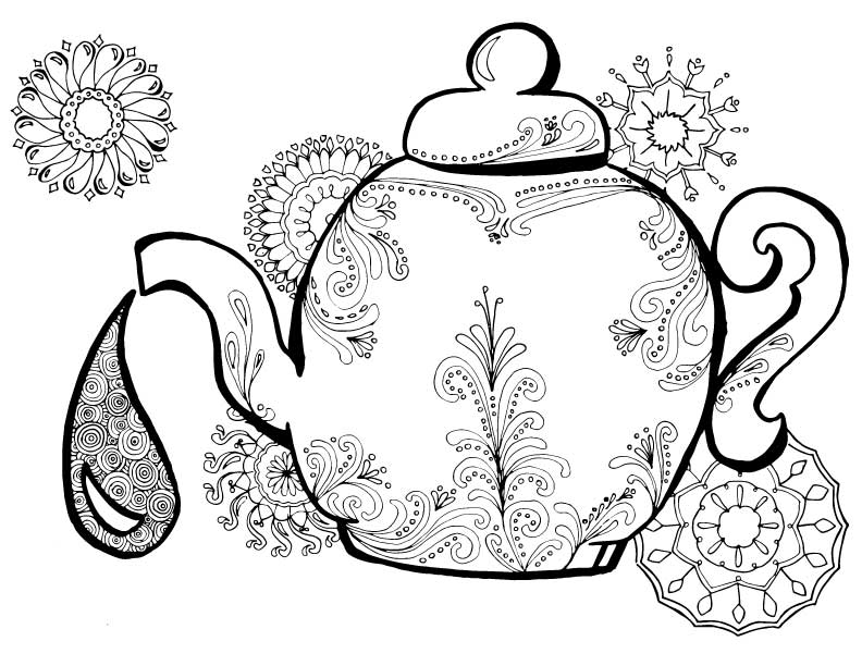 792x612 Teapot Printable Coloring Pages