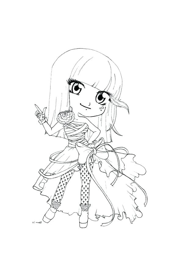 600x899 Fun2draw Coloring Pages Printable Coloring Cute Lady Gaga Drawing