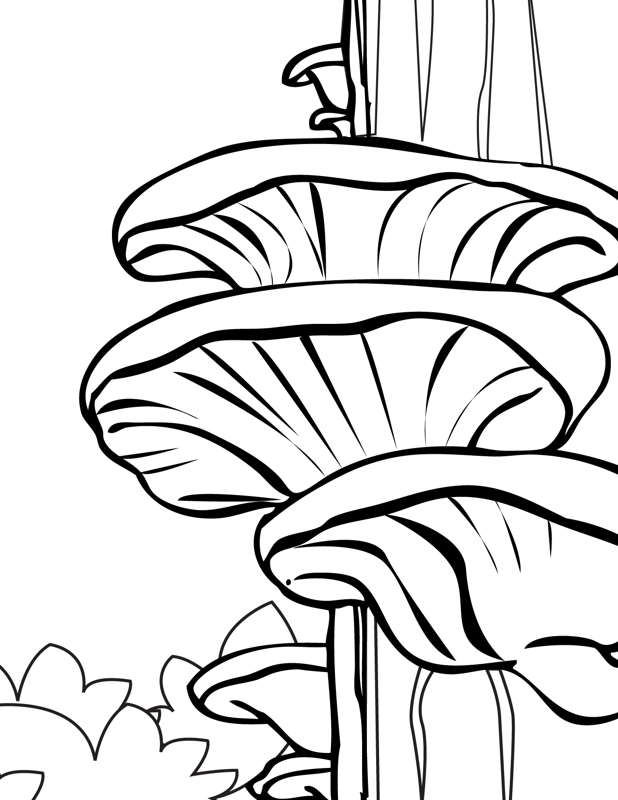 1275x1650 Cartoon Mushroom Coloring Pages Oyster Coloring 8