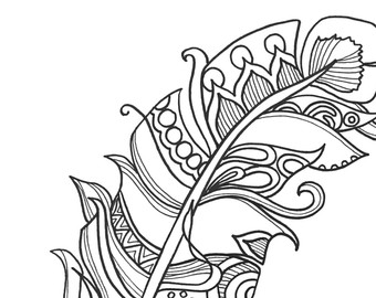 340x270 Feather Coloring Page