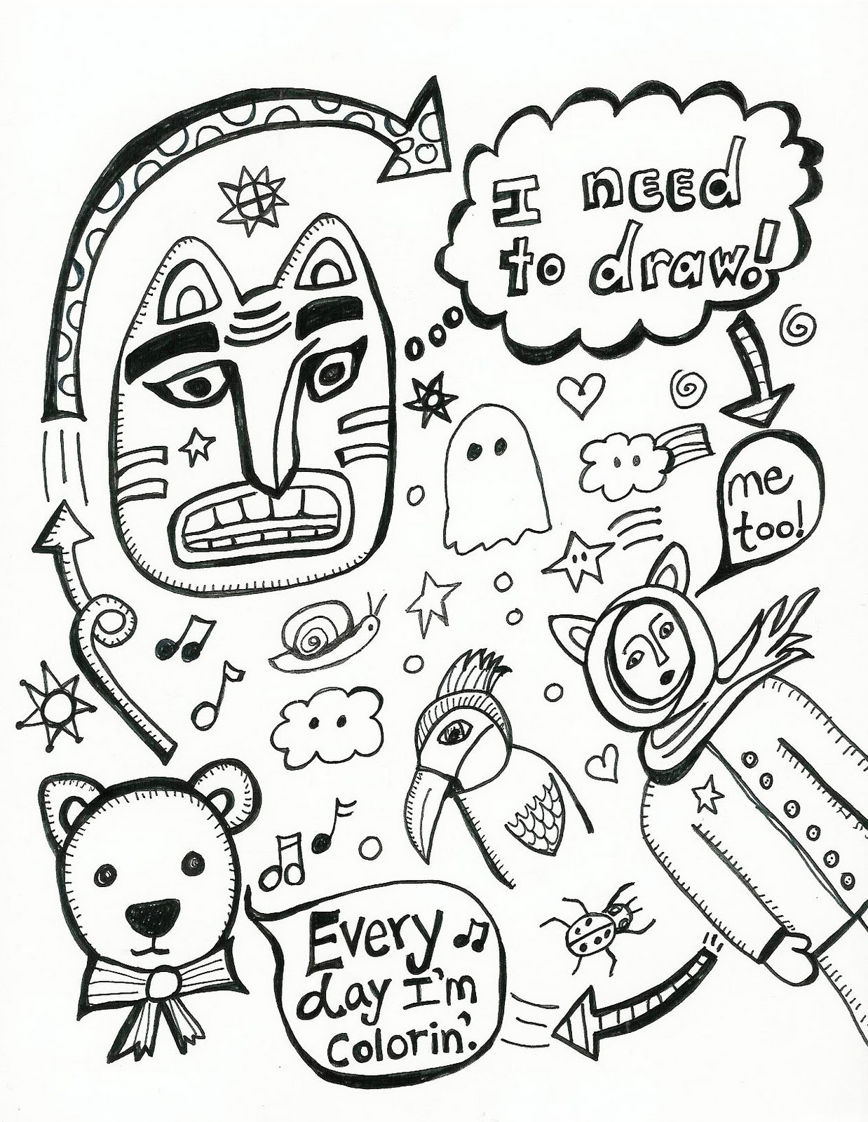 1238x1600 Coloring Page 15 Funky Pages