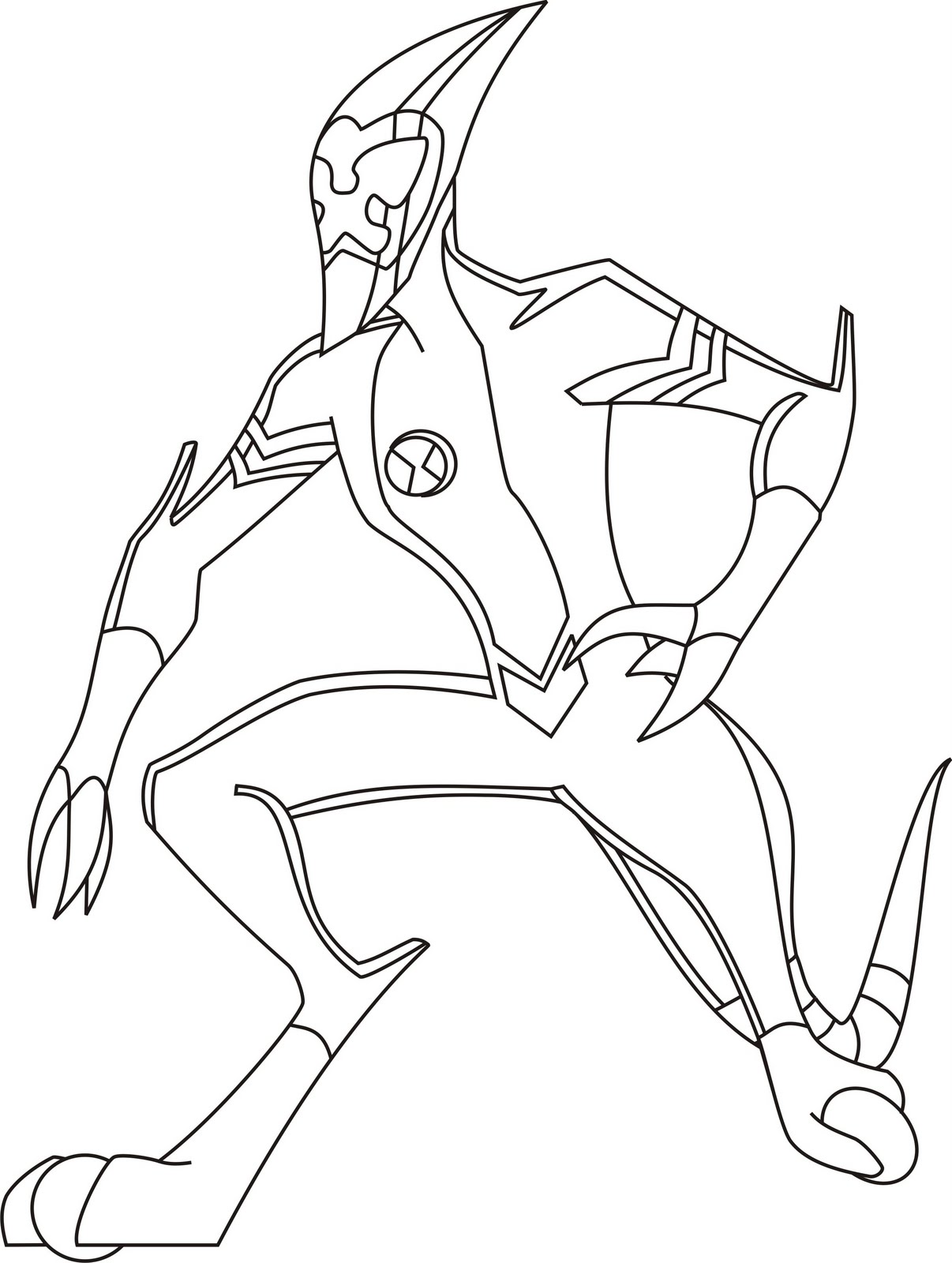 1206x1600 Ben 10 Ultimate Four Arms Coloring Pages Printable For Funny Draw