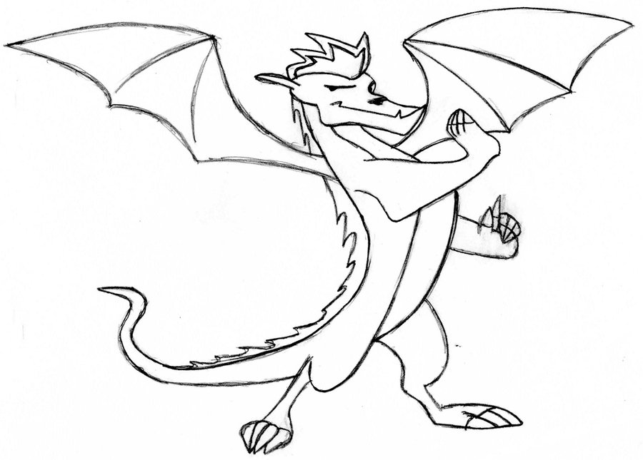 900x645 Cute Dragon Coloring Pages