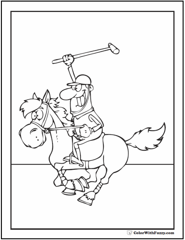 Funny Polo Horse Coloring Page 590x762 Funny Polo Horse Coloring Page