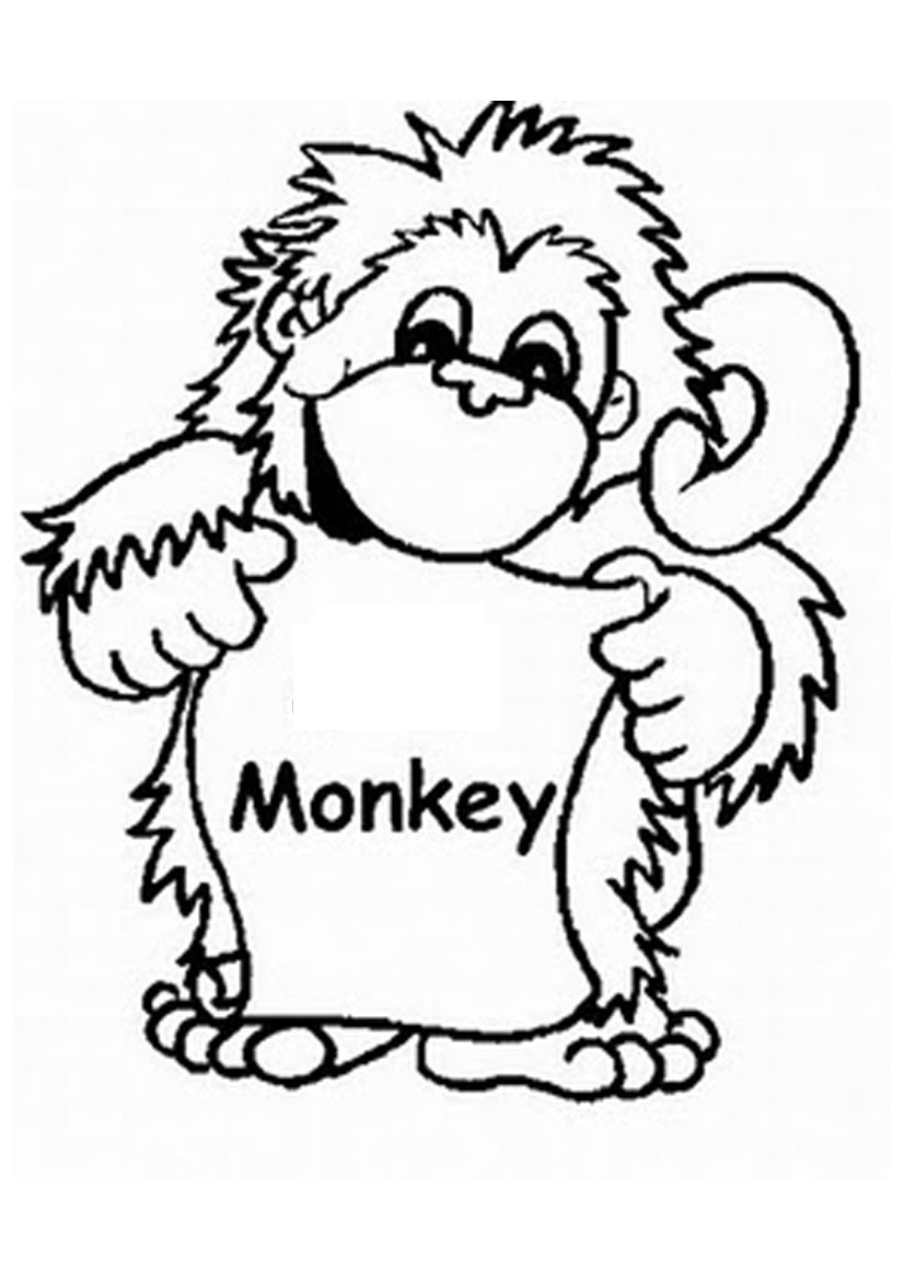 826x1169 Funny Labelled Monkey Coloring Pages Coloring Pages