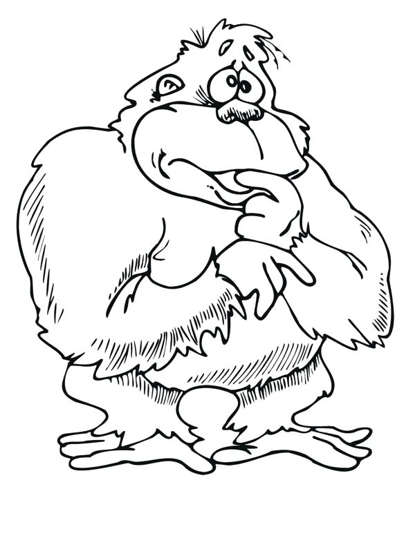 600x776 Gorilla Coloring Pages Gorilla Monkey Coloring Page Funny Gorilla