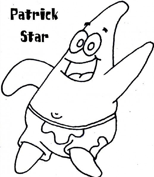 518x593 Patrick The Funniest Starfish Spongebob Coloring Pages