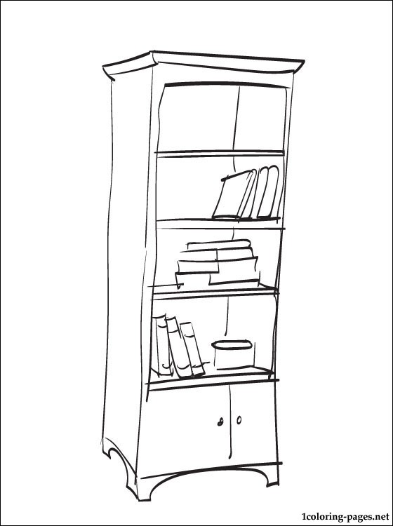 560x750 Coloring Page Bookshelf Coloring Pages