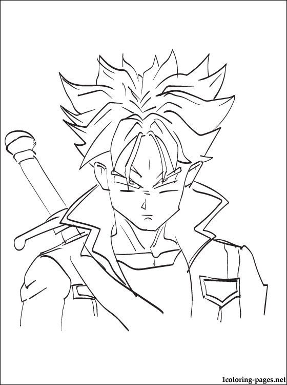 Future Trunks Dragon Ball Coloring Page Coloring Pages 560x750 Future Trunks Dragon Ball Coloring Page Coloring Pages