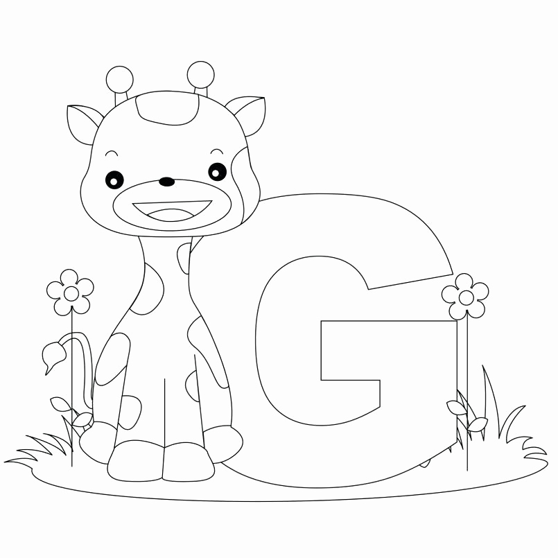 805x805 Alphabet Coloring Pages Pdf Collection Letter G Coloring Page