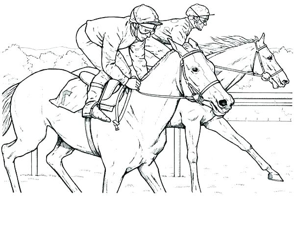 600x468 Race Horse Coloring Pages Horse Racing Coloring Pages Barrel