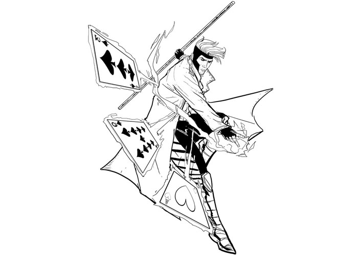 Gambit Coloring Pages 700x500 Gambit Coloring Pages