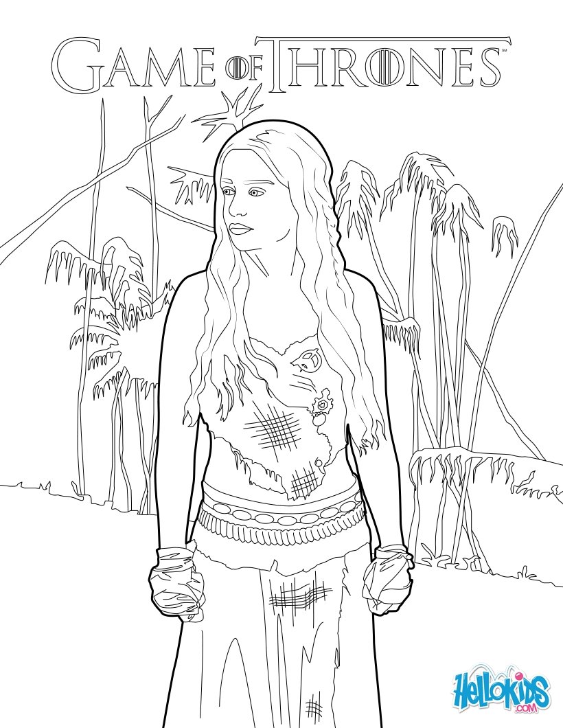 Game Of Thrones Princess Daenerys Targaryen Coloring Pages 820x1060 Game Of Thrones Princess Daenerys Targaryen Coloring Pages
