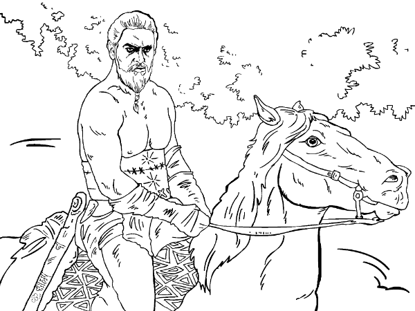 Khal Drogo Game Of Thrones Coloring Book Coloring 600x450 Khal Drogo Game Of Thrones Coloring Book Coloring