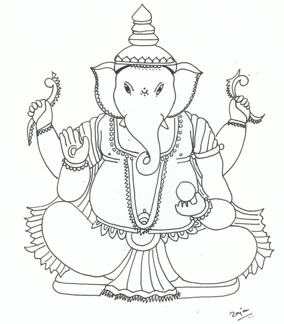 940x1072 Bal Ganesh Cartoon Colouring Pages 281999 Ganesha Coloring Pages