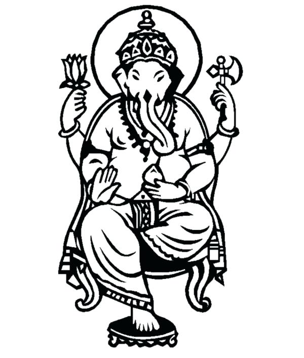 600x707 Color Drawing At Free For Personal Use Coloring Pages Ganesha