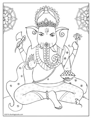 300x388 Free Ganesh Coloring Page Drawingcoloring Pages