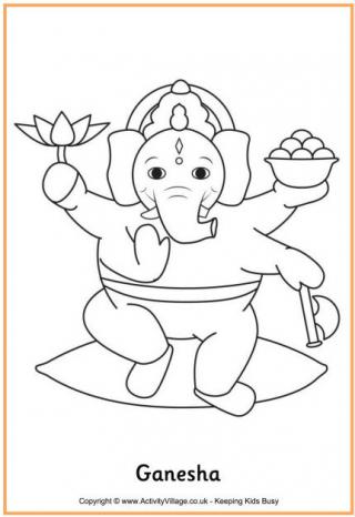 320x466 Diwali Colouring Pages