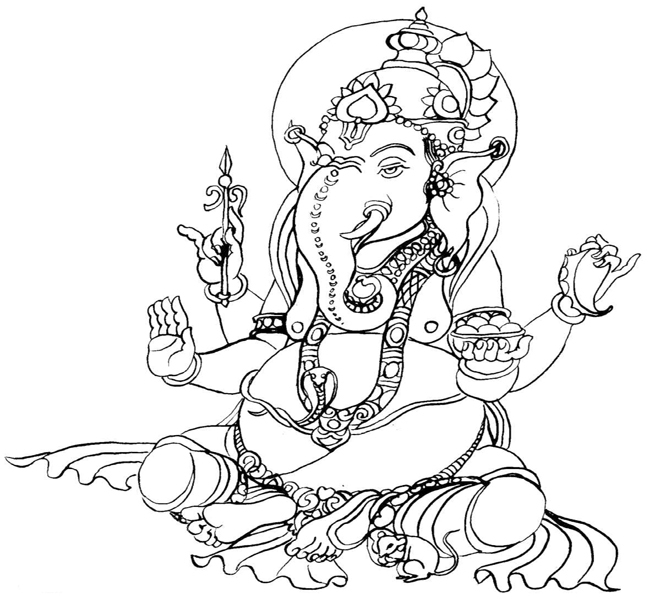 650x600 Printable Coloring Pages Of Ganesh Page Image Clipart Images