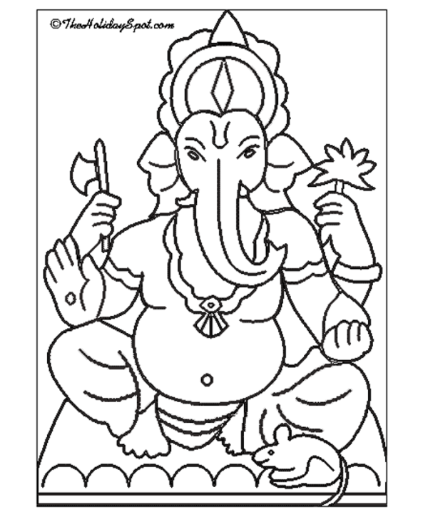 Ganesha Coloring Pages 600x725 Ganesha Coloring Pages